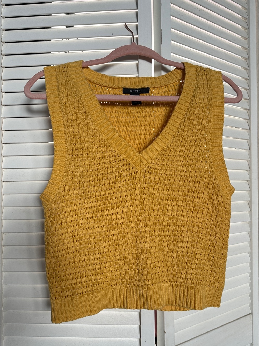 H&M Small V-Neck Knit Sweater Vest - Mustard